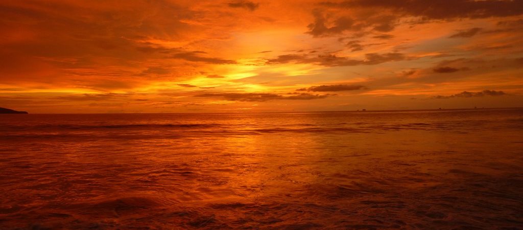 Golden sunset over water